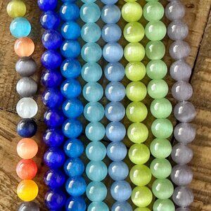 8mm Cat Eye Bead Stretch Bracelet - Choose Your Color